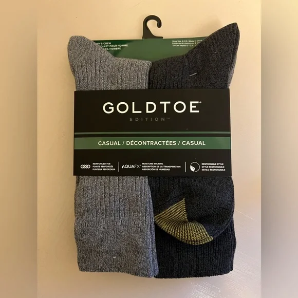 Gold Toe | Underwear & Socks | 6pair Gold Toe Canterbury Mens Rib Casual  Socks 2 Black 2 Charcoal 2 Grey | Poshmark